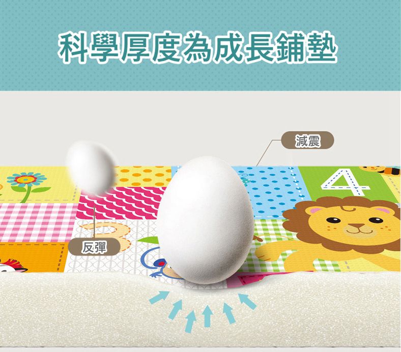 Vanibaby - XPE雙面折疊地墊/爬行地墊-動物王國 (180x200x1cm)