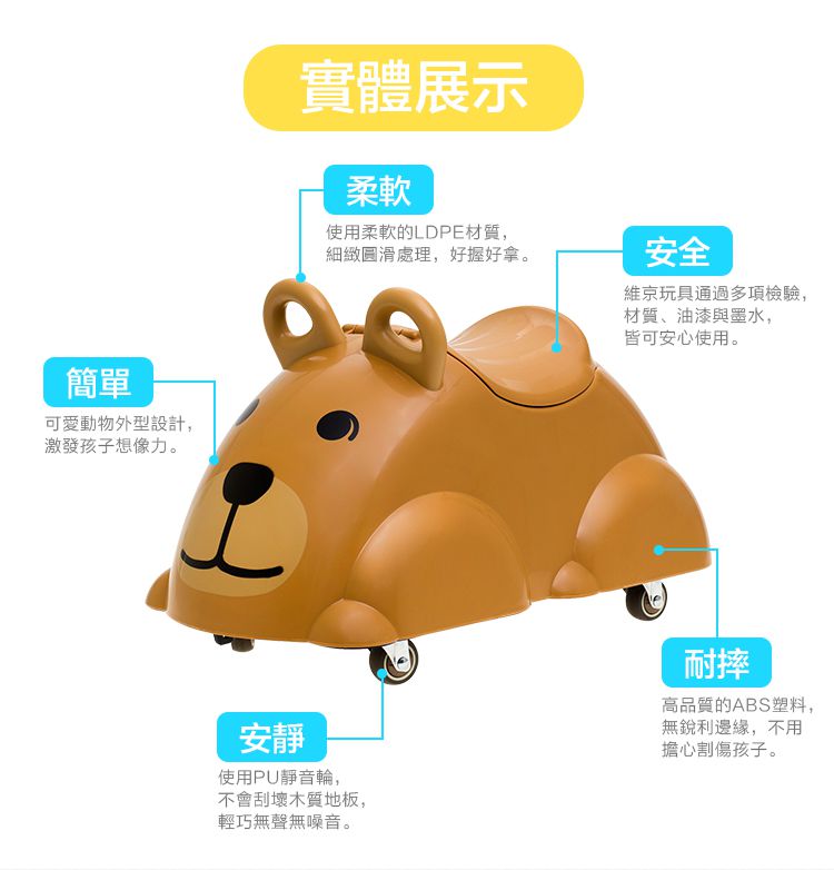 瑞典Viking toys - 學步嚕嚕車 - 圓滾滾小熊 1970