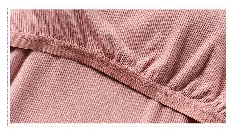 螺紋莫代爾Bra T 短袖家居服套裝-短褲款-豆沙粉