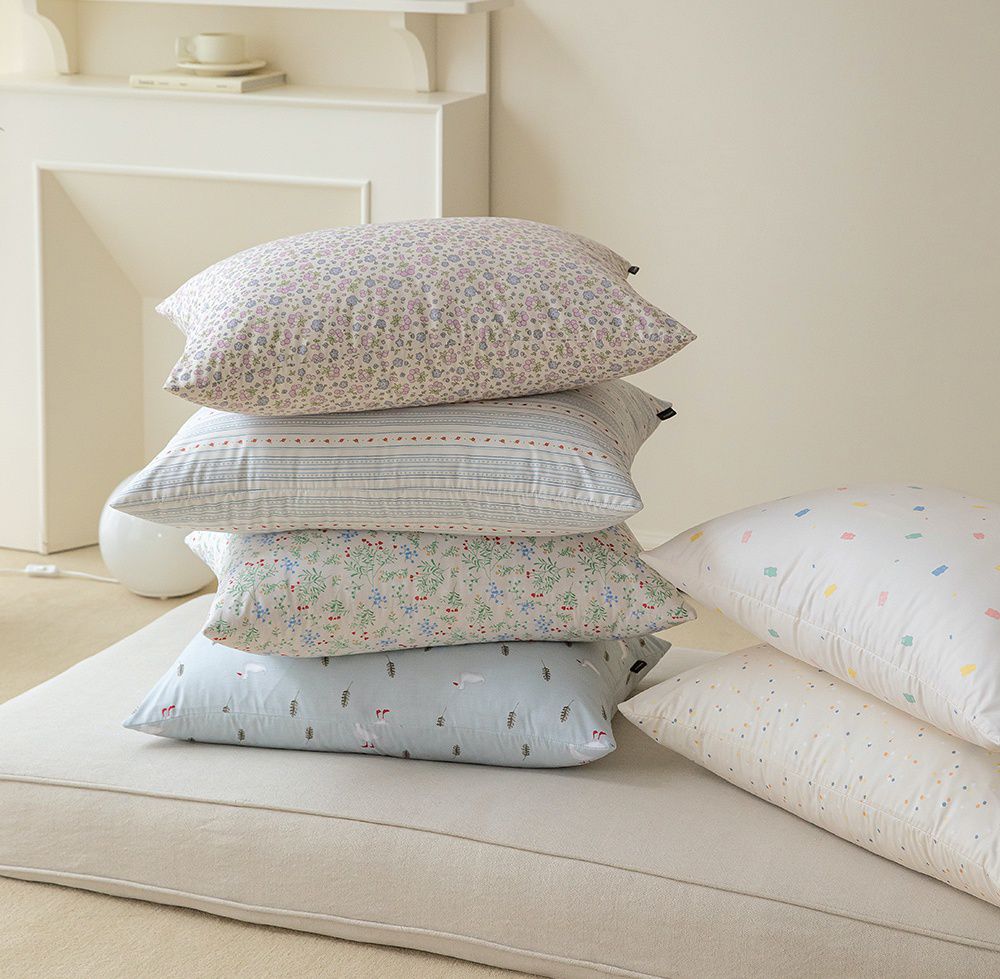 韓國 Maatila - 超細纖維桃皮感枕套-藍色鴨鴨 (50X70cm)