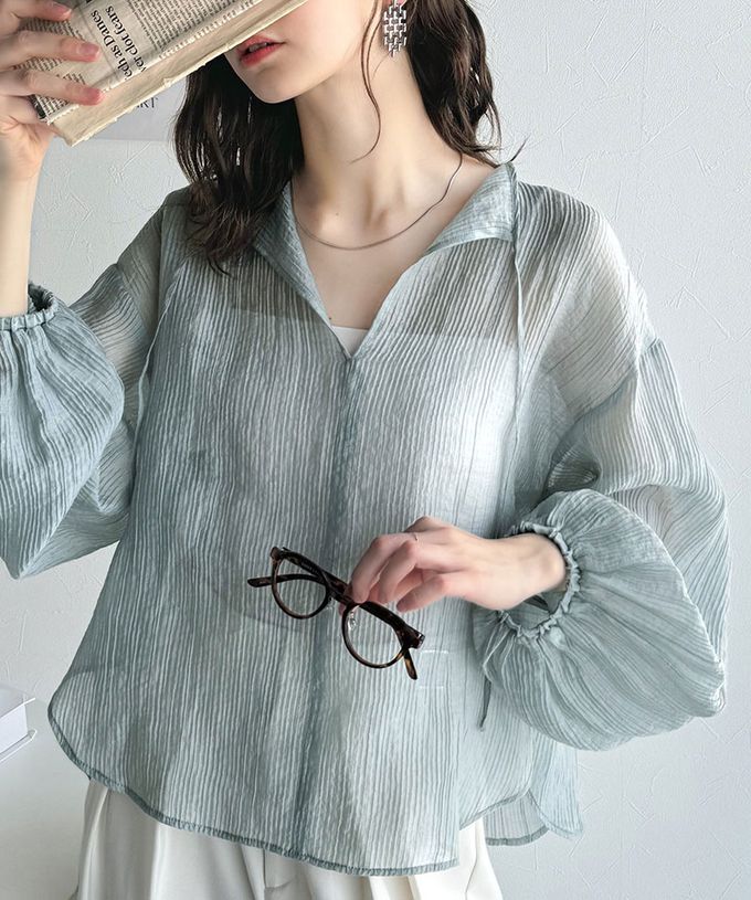 日本 Classical Elf - 浪漫優美透膚2way長袖罩衫-黑