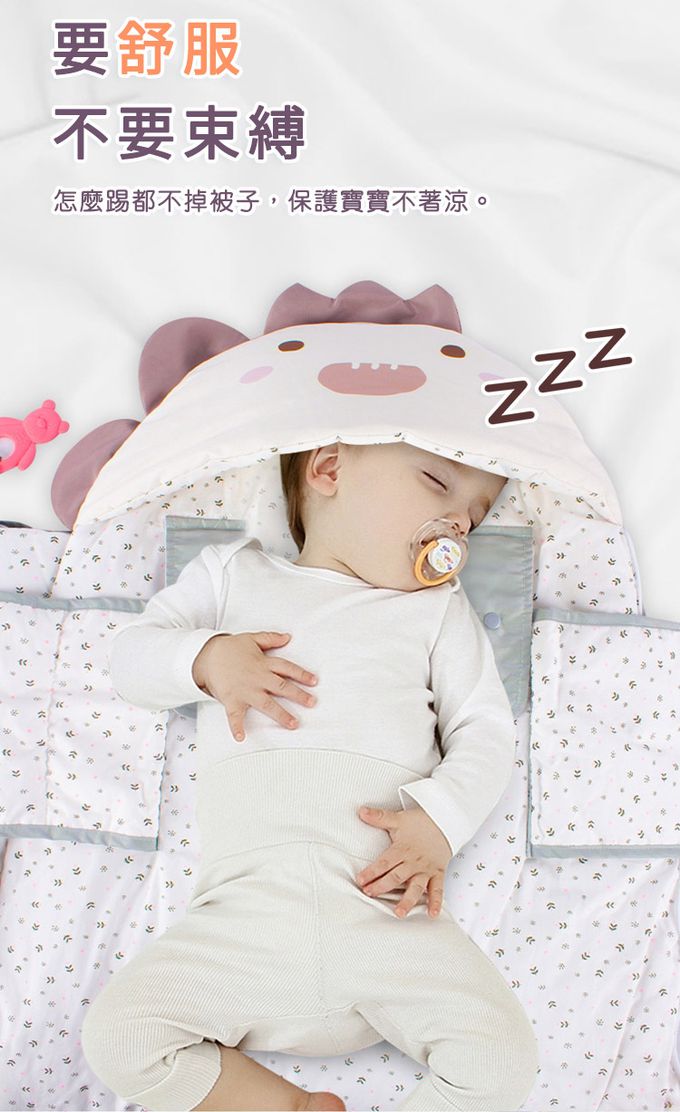 JoyNa - 新生兒感溫睡袋 可當蓋被 加釦肚圍保暖-黃色小獸