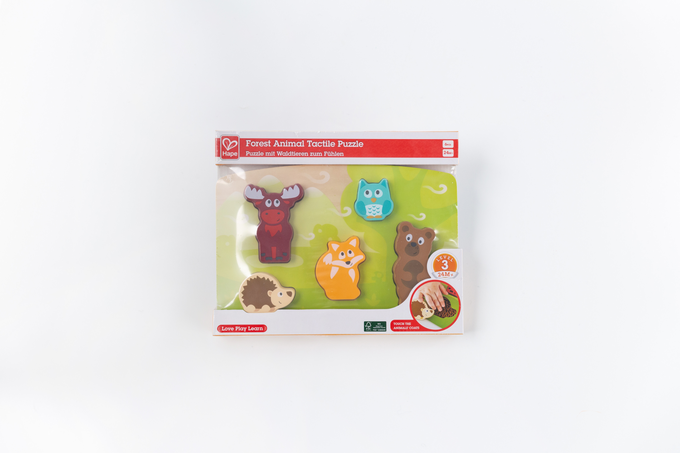 德國 Hape - 森林動物觸感拼圖
