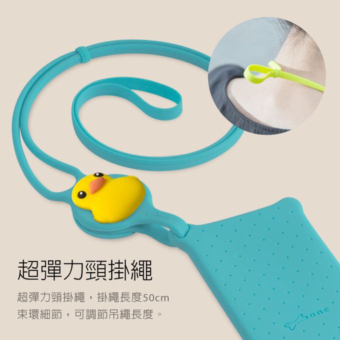 Bone 蹦克 - 頸掛繩卡套-喵喵貓-黑色