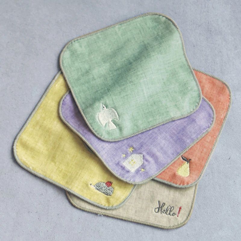 日本千趣會 - 北歐風刺繡方形小手帕5件組 (15x15cm)