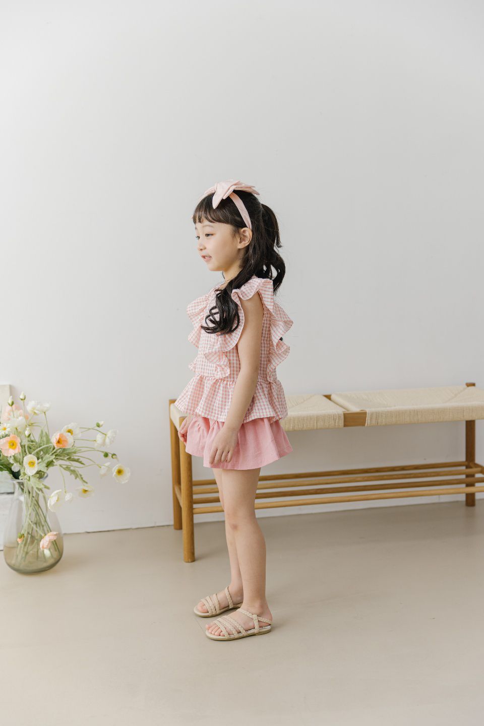 韓國 Orange Mom - 鬆緊褶皺短褲-淺粉紅