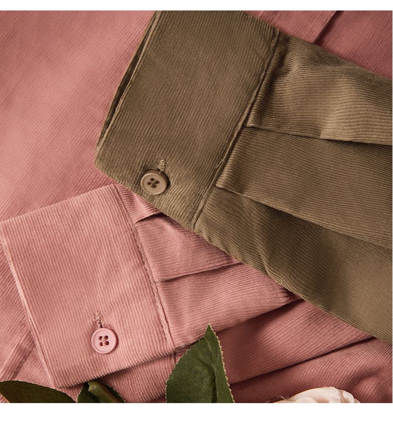 法式溫柔純色基礎長袖襯衫-咖啡色