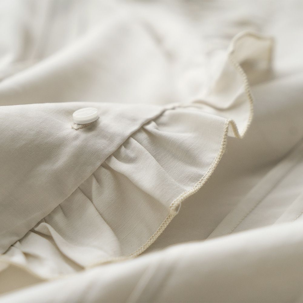 氣質荷葉邊長袖襯衫-白色