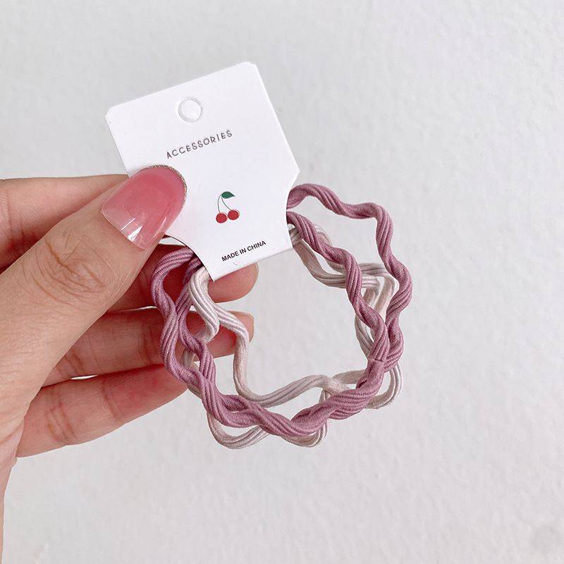 波浪造型兒童髮圈4入組-咖啡色