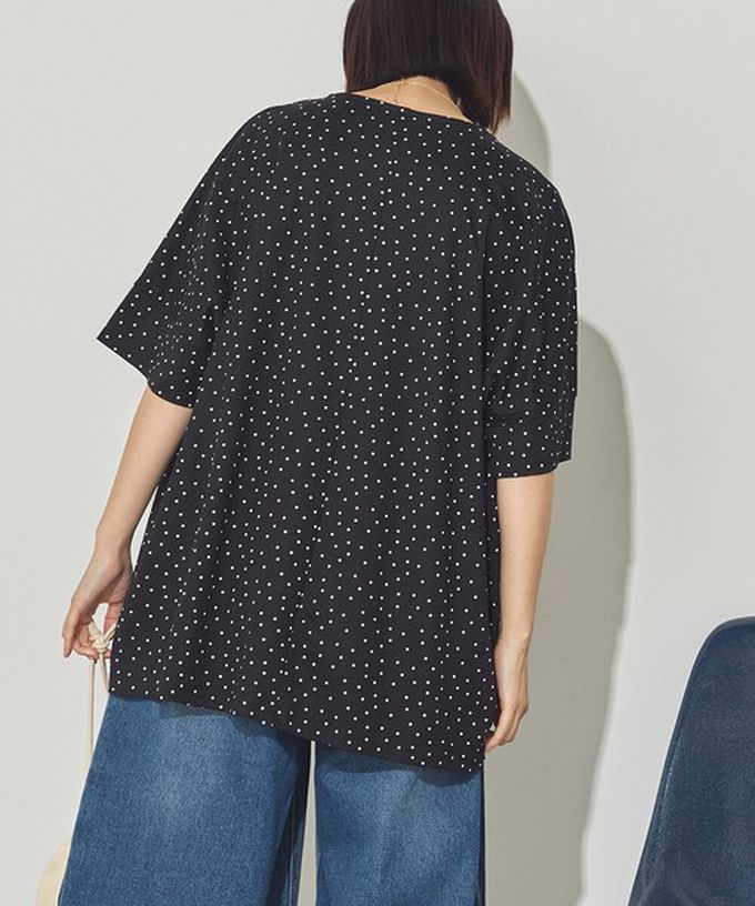 日本 Sans Souci 34+ - 接觸涼感 鑰匙領五分袖上衣-咖啡棕