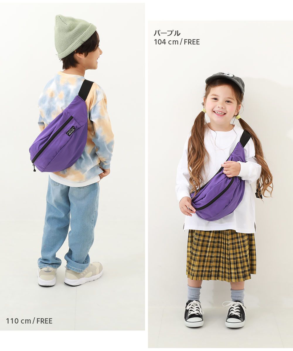 日本 devirock - 飽和色大容量側揹腰包(親子通用)-焦糖 (約17x43x11cm)