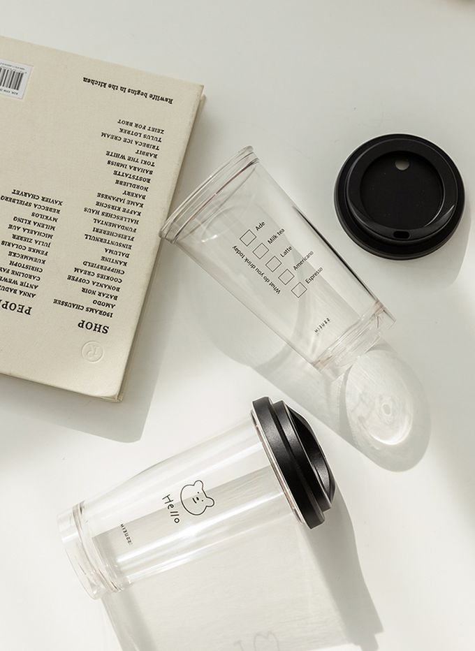 韓國 SSUEIM - Tritan極簡ins透明冷飲杯/隨行杯473ml-Checkbox