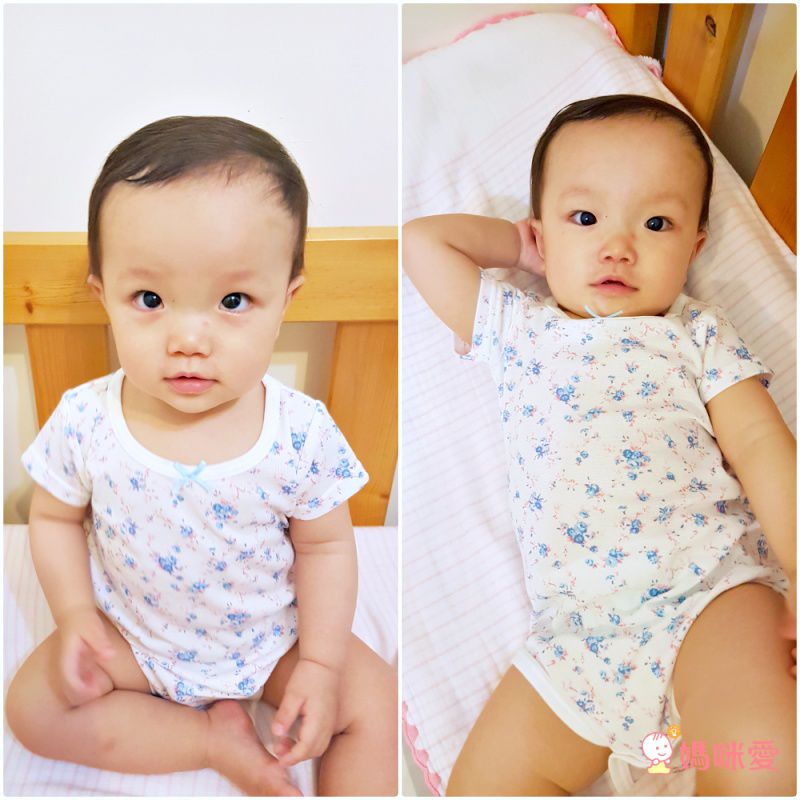 日本 Combi - mini系列-涼感短袖包屁衣-小紫花