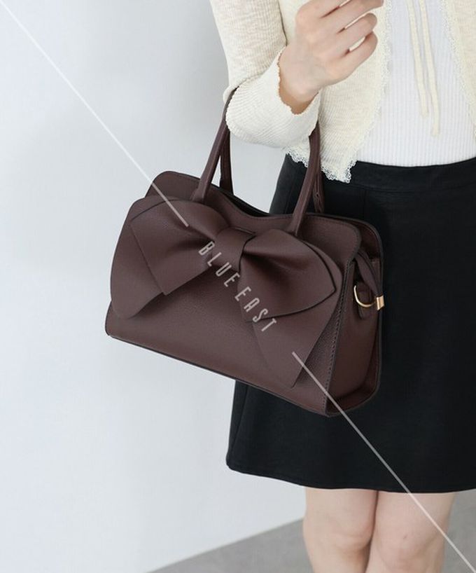 日本 BLUE EAST - 2way俏麗蝴蝶結方型手提/側背包-黑