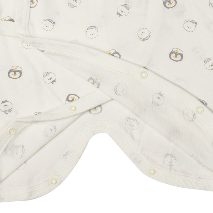 akachan honpo - 新生兒內衣4件組-米白色 (肚衣:50cm蝴蝶裝:50~60cm)