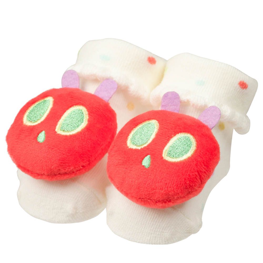 造型襪-好餓的毛毛蟲-米白色 (7~9cm)