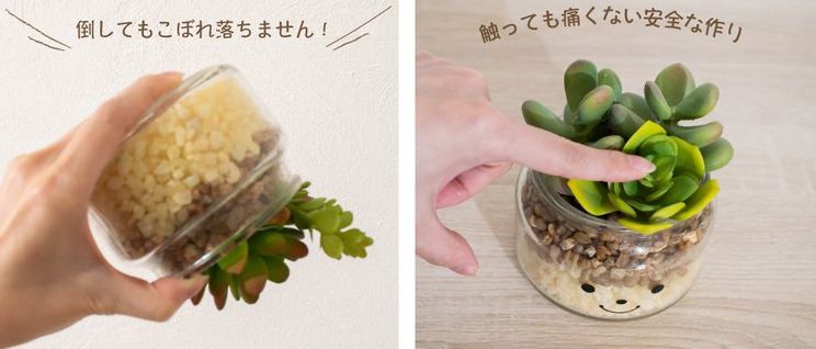 日本 KISHIMA - CT觸媒 開運消臭仿真多肉盆栽-RELAX-Hanna (L(20.5x15x12cm))