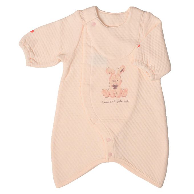 akachan honpo - 長袖舒適連身衣-粉紅色 (50~60cm)