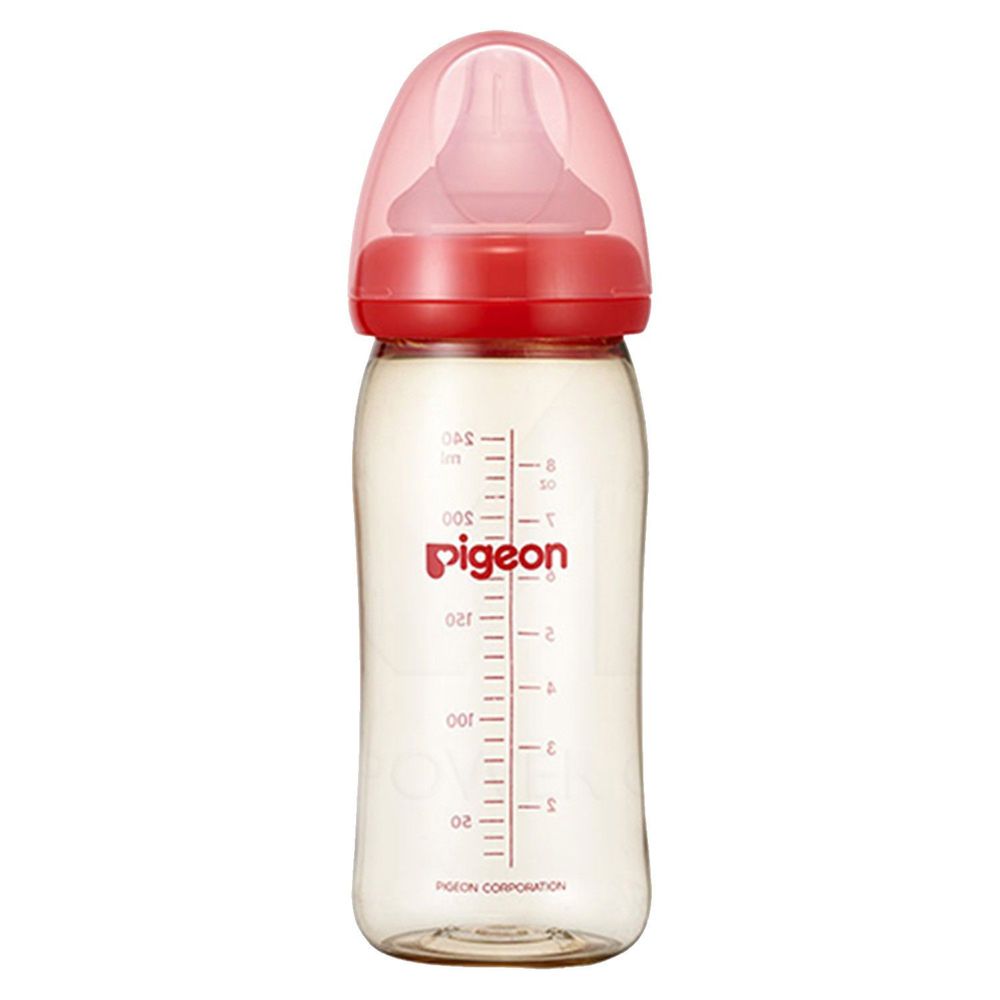 貝親 Pigeon - 母乳實感PPSU寬口奶瓶-紅色 (240ml)-LL奶嘴