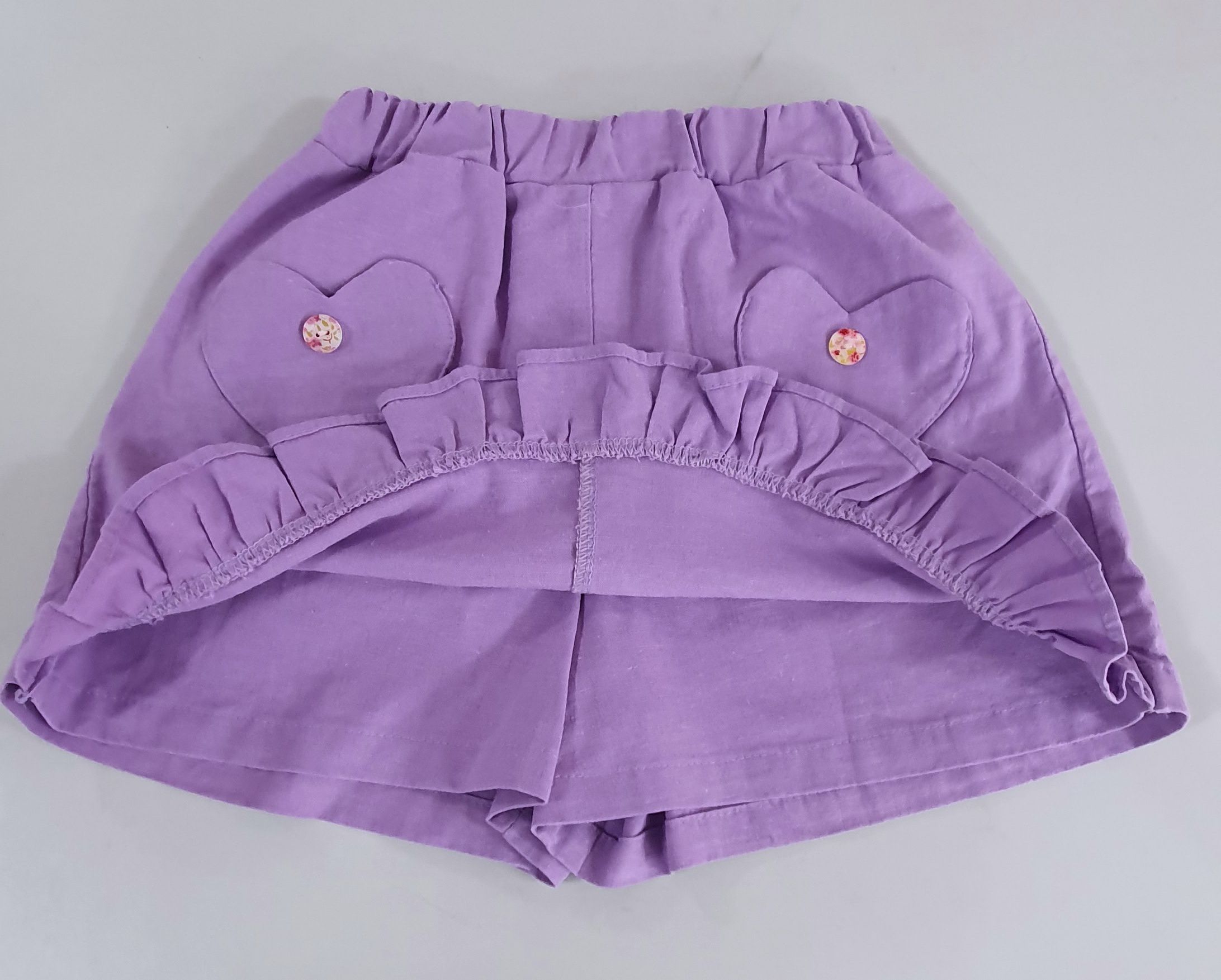 韓國 ERU - 愛心口袋荷葉邊褲裙-紫