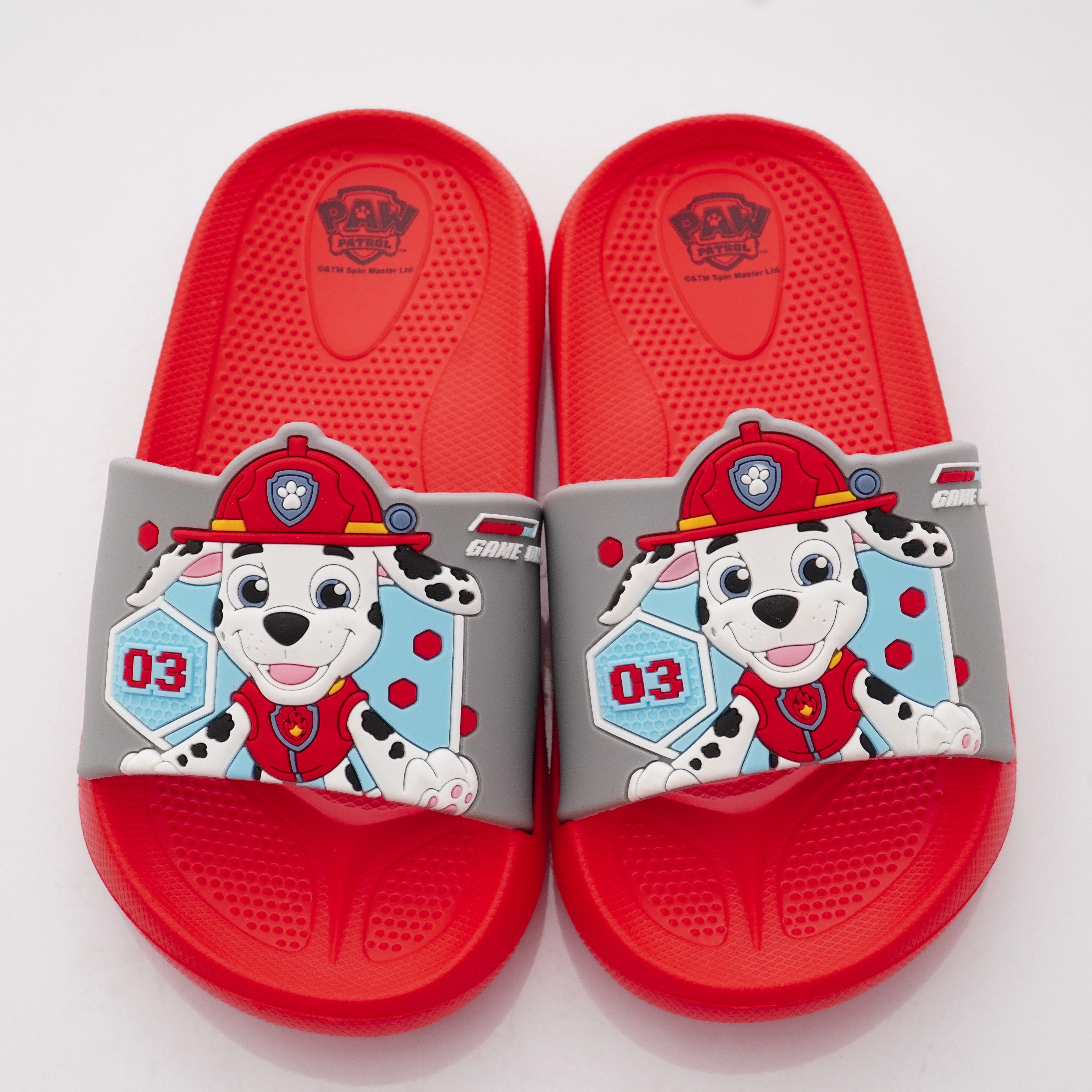 汪汪隊立大功 - 卡通童鞋-毛毛輕量拖鞋款(中小童段)-紅
