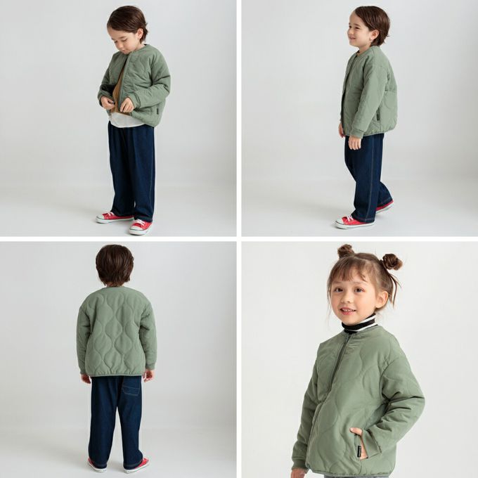 日本 BRANSHES - 簡約波浪絎縫無領休閒外套-格紋-灰白