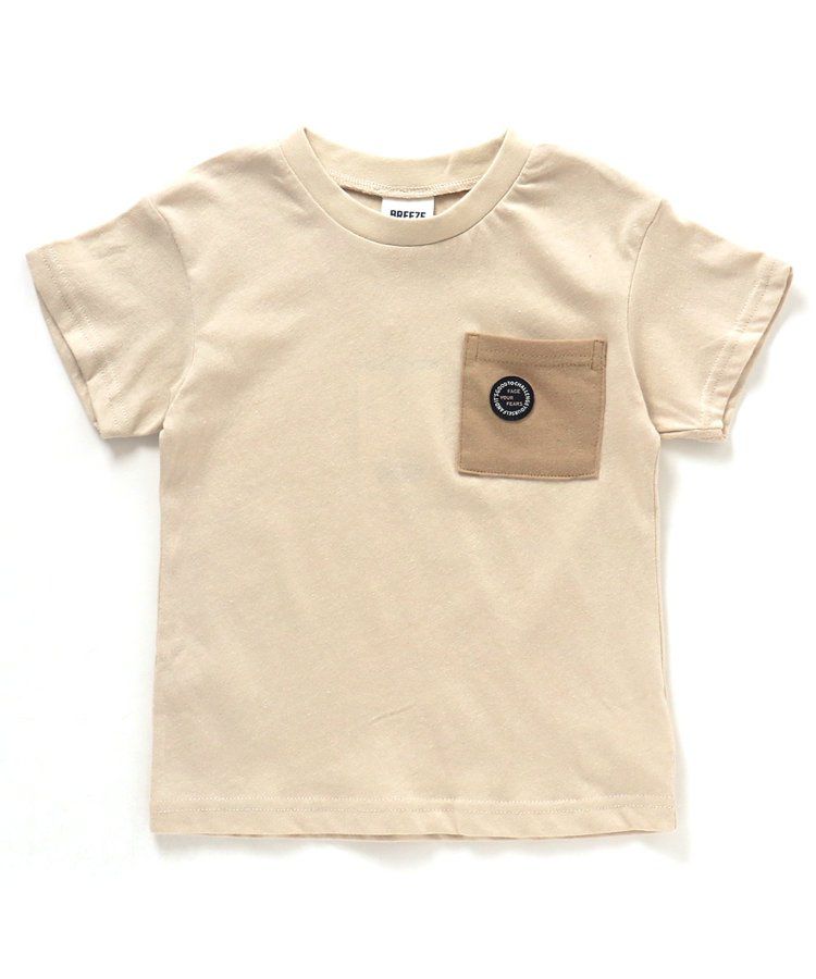 日本 BREEZE - 百搭舒適圓領短袖上衣-條紋-萊姆綠