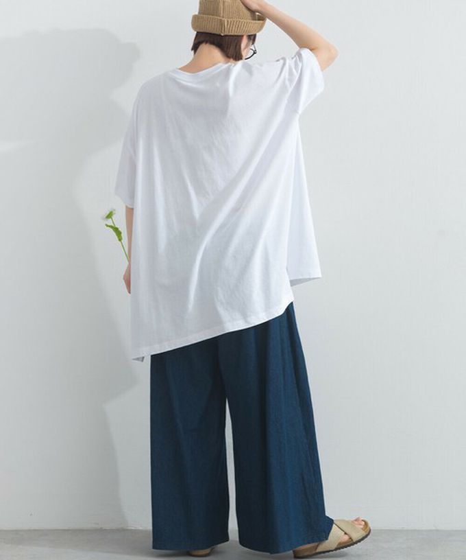 日本 Lupilien - 16OE天竺棉 氣質書籍印花寬鬆短袖上衣-白