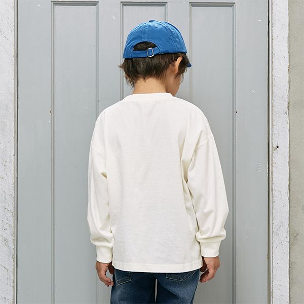 日本 b-ROOM - 定番標語百搭長袖上衣-象牙白