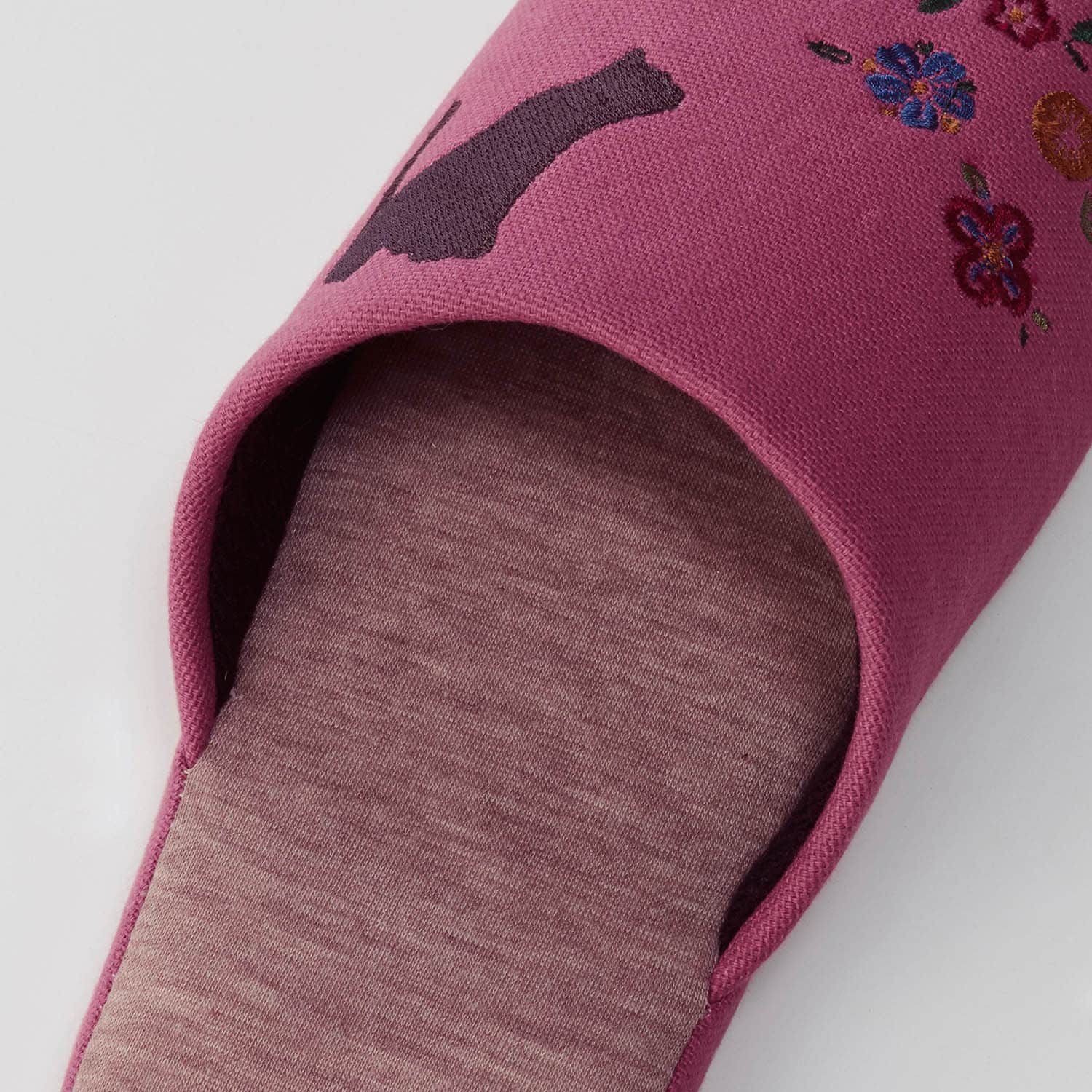 日本千趣會 - 可機洗 刺繡典雅室內拖-自然之樹-深藍