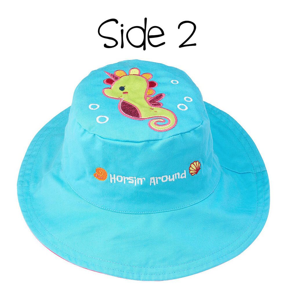 加拿大 flapjackkids - 雙面遮陽帽-美人魚/海馬