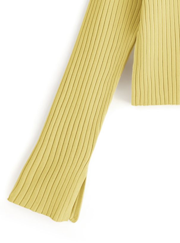 日本 GRL - 甜美交叉短版羅紋針織上衣-粉 (F)