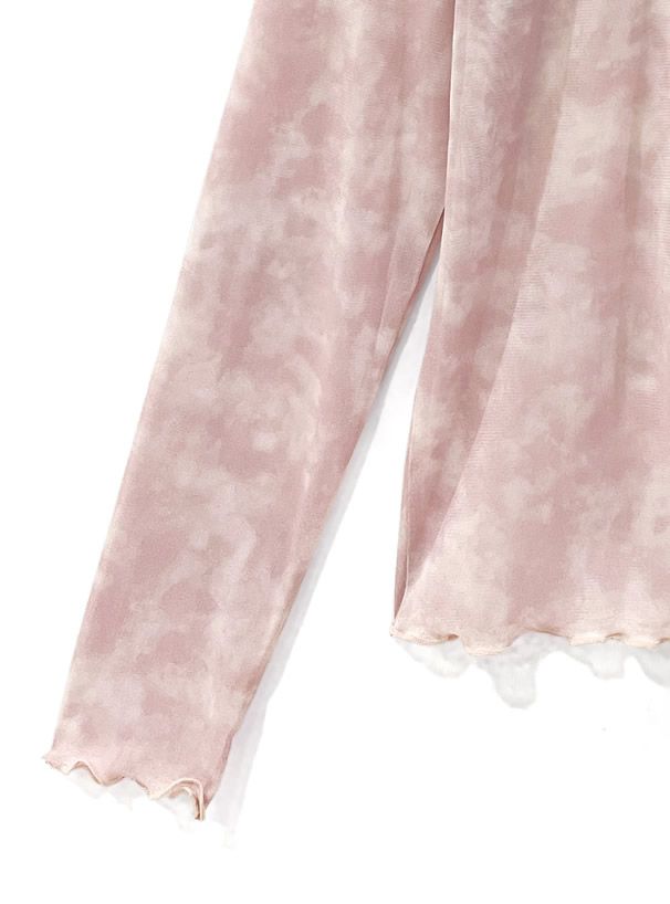 日本 GRL - 迷霧暈染透膚長袖上衣/內搭-春櫻粉