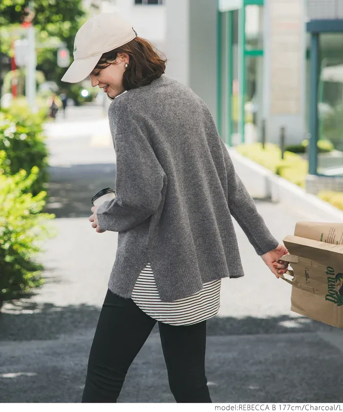 日本 COCA - ふあふあ 柔軟百搭針織毛衣-小立領-淺粉