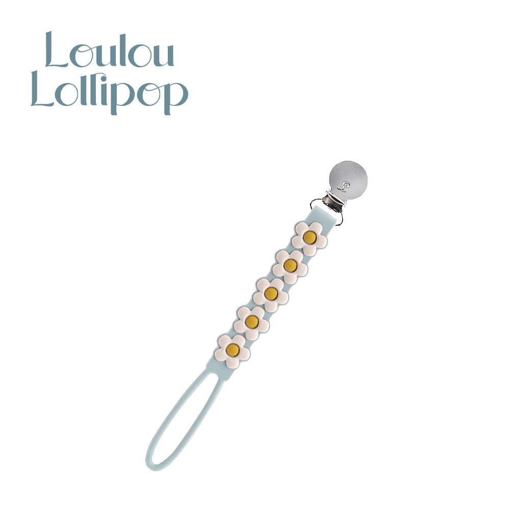 Loulou Lollipop - 加拿大 固齒器奶嘴鍊夾-藍色小雛菊