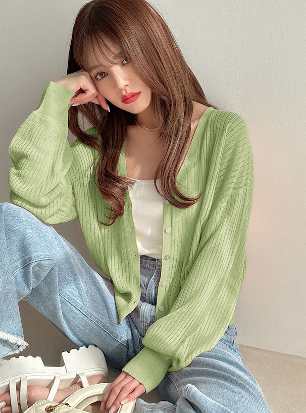 日本 GRL - 嫘縈混百搭透氣薄外套-水藍 (F)