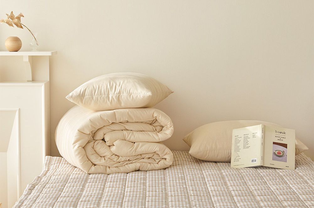 韓國 Maatila - 可水洗超細纖維桃皮感棉被-奶油白