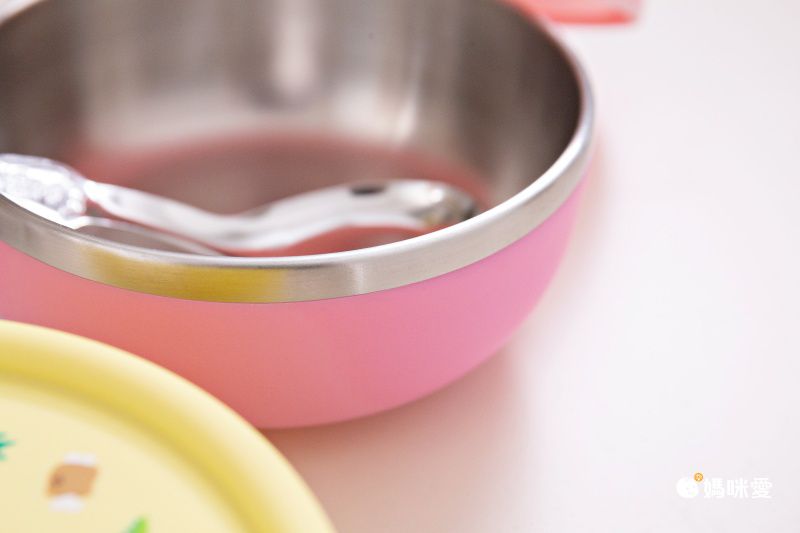 KOM - 台灣製316不鏽鋼兒童隔熱碗(附匙)-恐龍-黃-矽膠上蓋