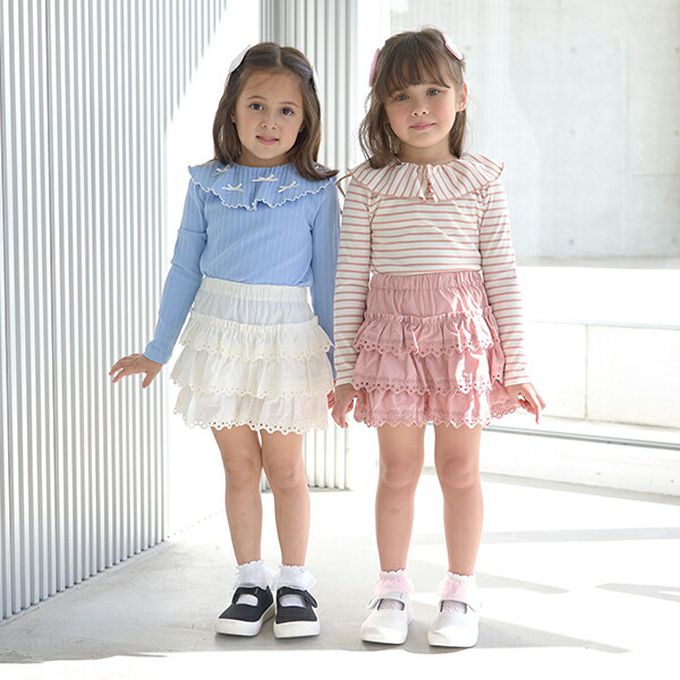 日本 Lycee mine - 滿滿層次蕾絲短裙-(內襯安全褲)-米白