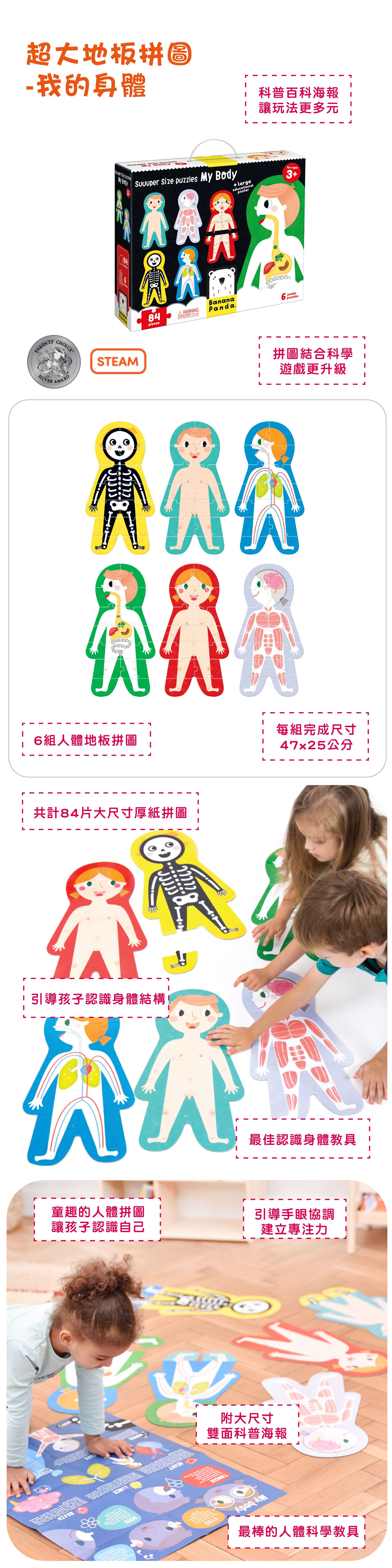 Banana Panda - 真正超大地板拼圖-我的身體-84片