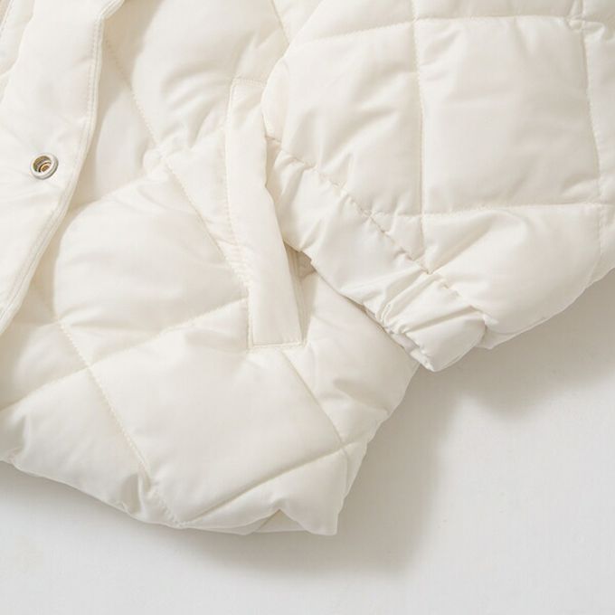 日本 Lycee mine - 注目斗篷領 柔軟絎縫保暖外套(領可拆)-可可