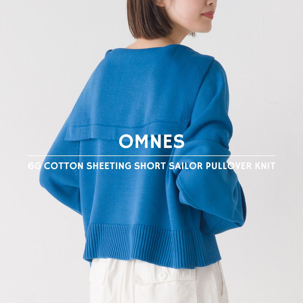日本 OMNES - 質感水手翻領短版針織上衣-青草綠-2310
