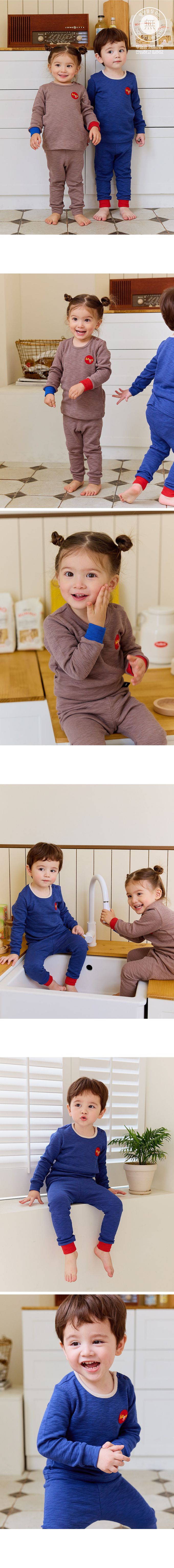 韓國 Cordi-i - 彈性腹卷睡衣套裝-Hello-燕麥灰