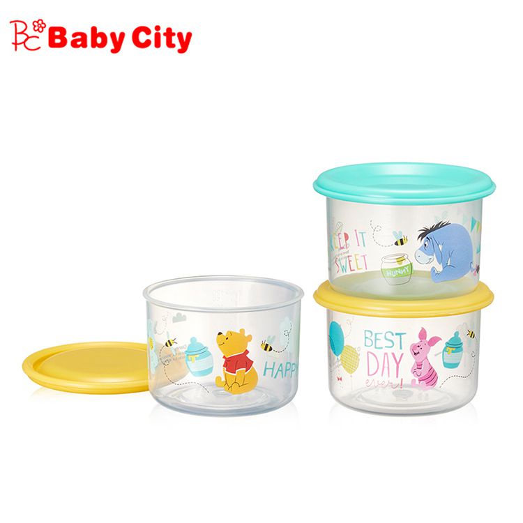 保鮮收納盒3入(維尼粉紅豬+驢子)