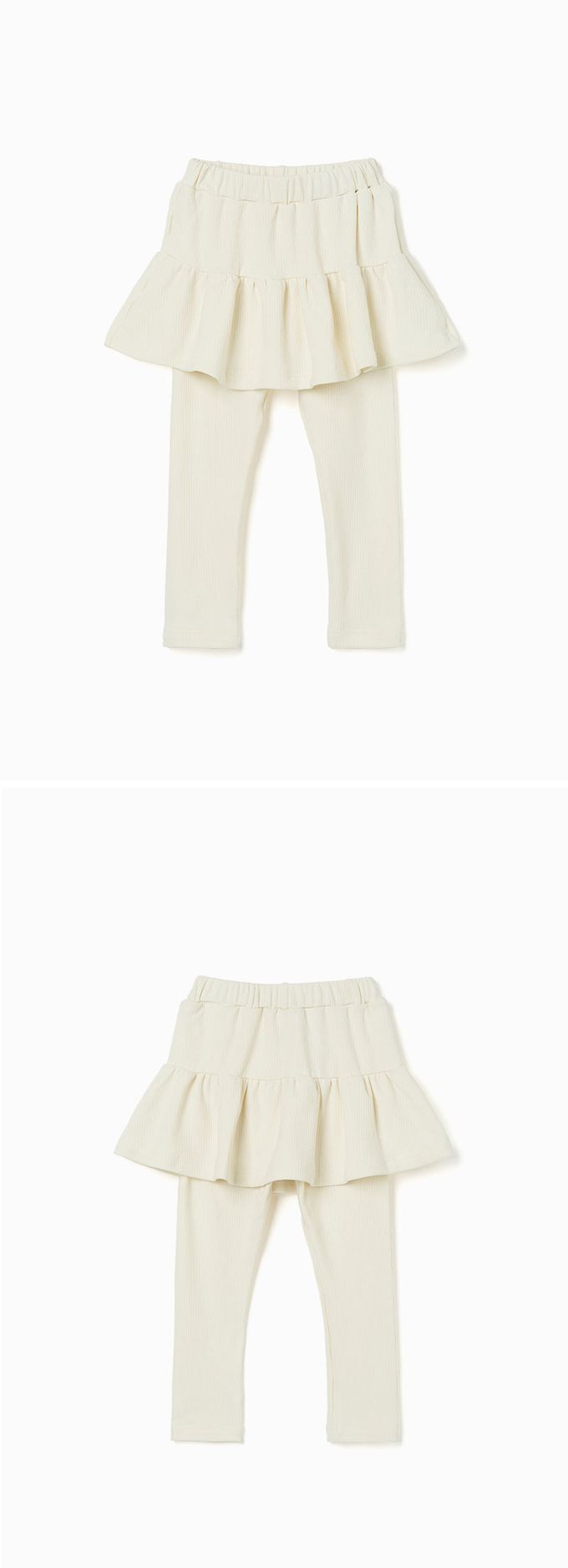 韓國 OZKIZ - (內裡磨毛)百搭彈性內搭褲裙-象牙白