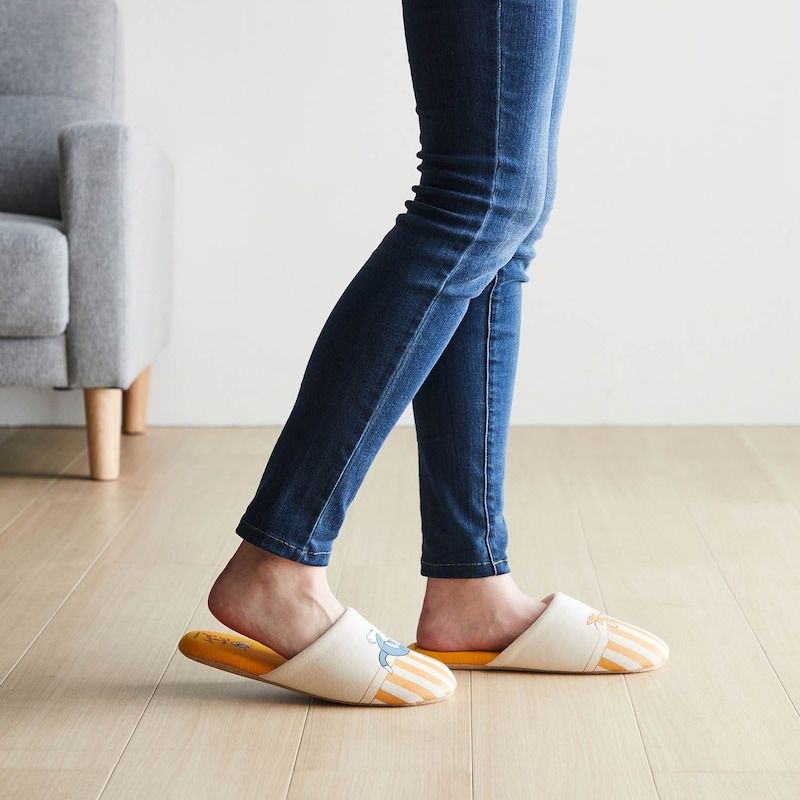 日本千趣會 - 湯姆貓與傑利鼠 鞋底防噪音室內拖鞋-橘 (M(23-25cm))