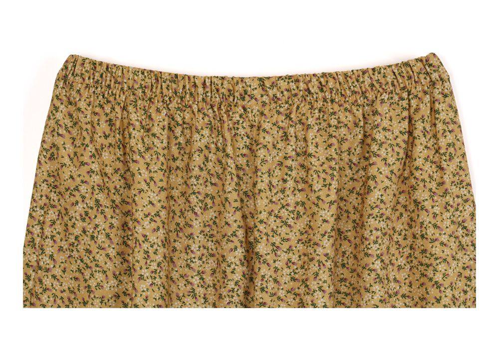 韓國 ULLALA - 活力暖黃碎花長袖睡衣-(兩件式)-黃 (FREE)