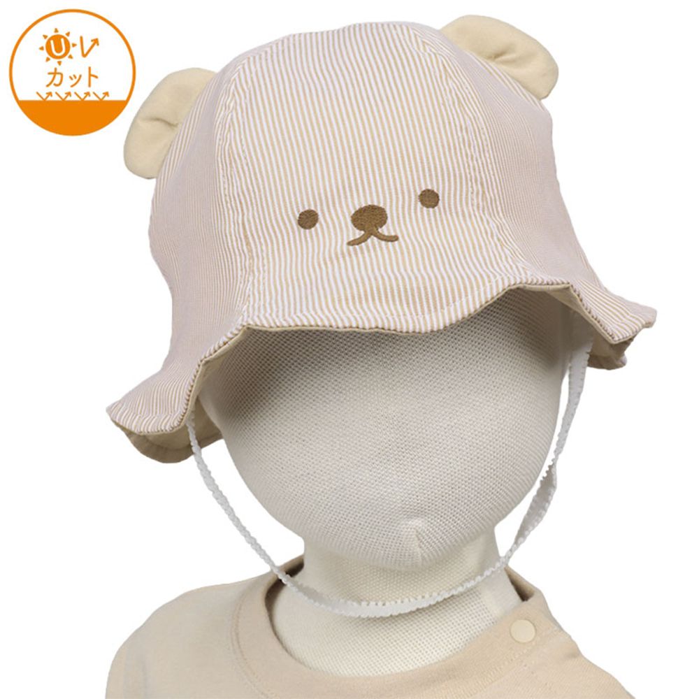 鬱金香帽-小熊-淺卡其色
