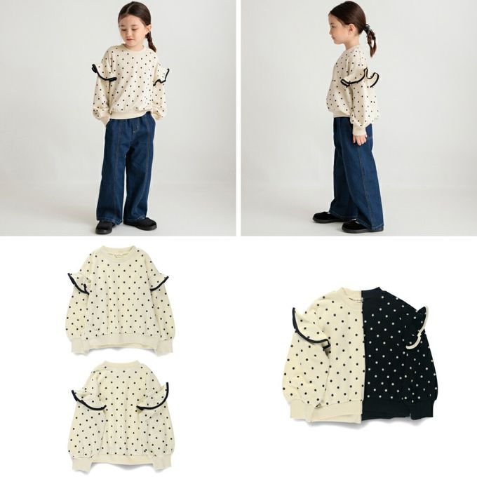 日本 BRANSHES - 俏麗QQ滿版印花長袖上衣-蝴蝶結-粉