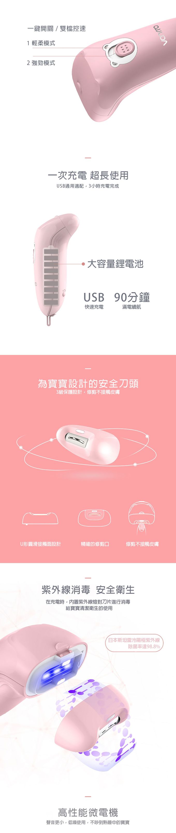 JoyNa - VANRRO兒童電動指甲剪 電動磨甲機 嬰兒指甲刀-星星藍